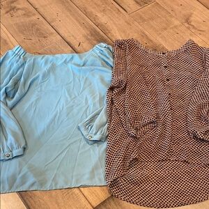 Blue and Pink/black Women's Tops